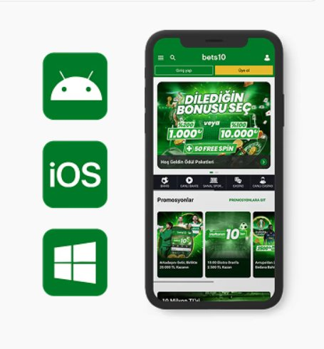 Bets10 mobil uygulama Android iOS Windows indir bahis casino